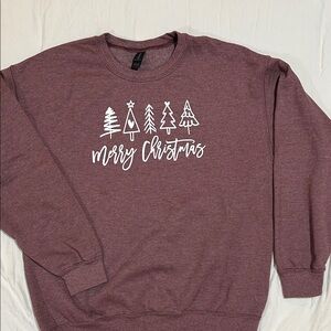 Gildan Maroon Merry Christmas Crewneck Sweater